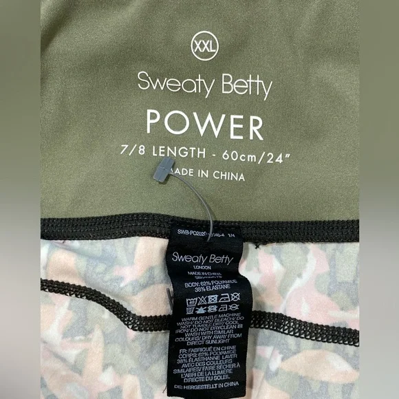 Sweaty Betty Power Pocket 7/8 Leggings Pink Green Floral Print 2XL XXL - Picture 11 of 12
